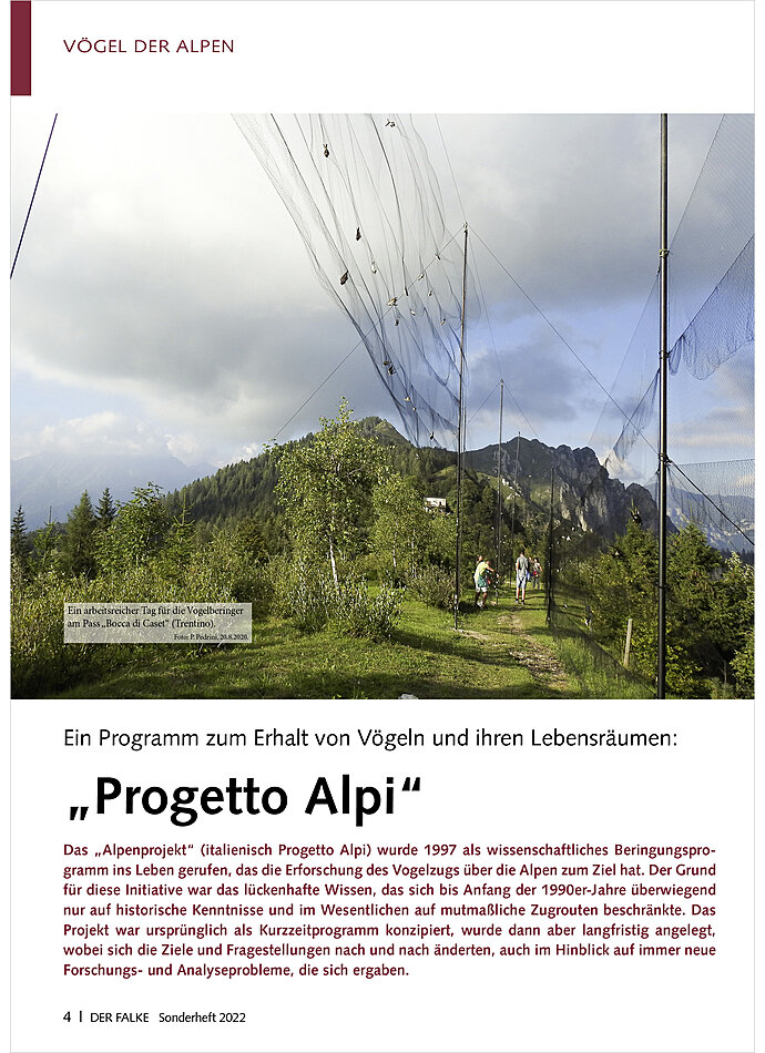 EIN PROGRAMM ZUM ERHALT VON VGEL UND IHREN LEBENSRUMEN: PROGETTO ALPI