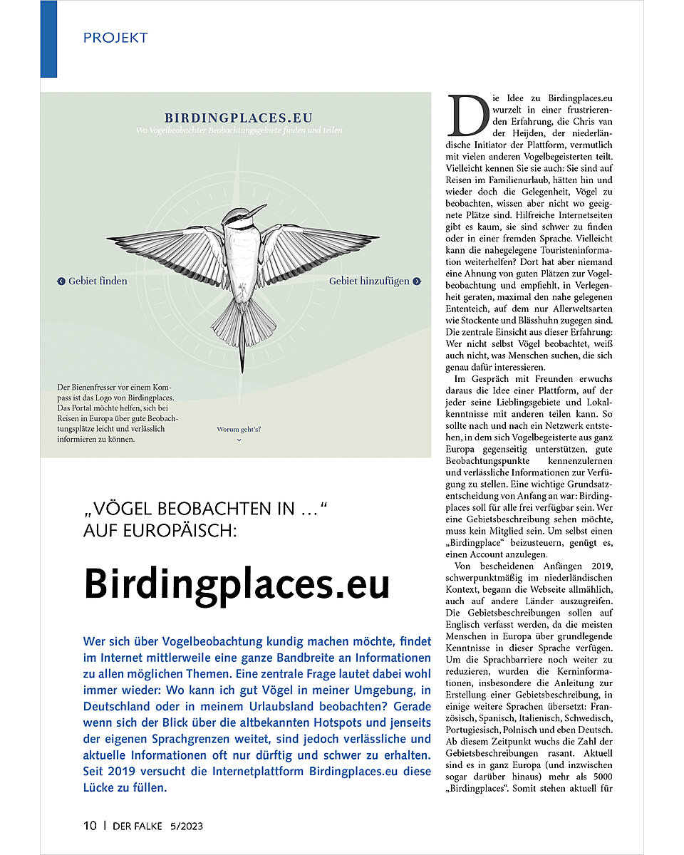 VGEL BEOBACHTEN IN .AUF EUROPISCH BIRDINGPLACES.EU