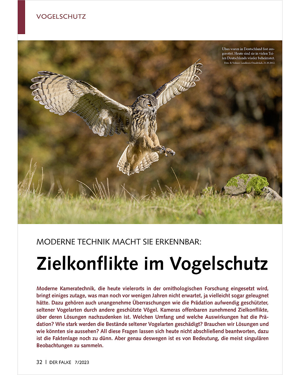 MODERNE TECHNIK MACHT SIE ERKENNBAR: ZIELKONFLIKTE IM VOGELSCHUTZ