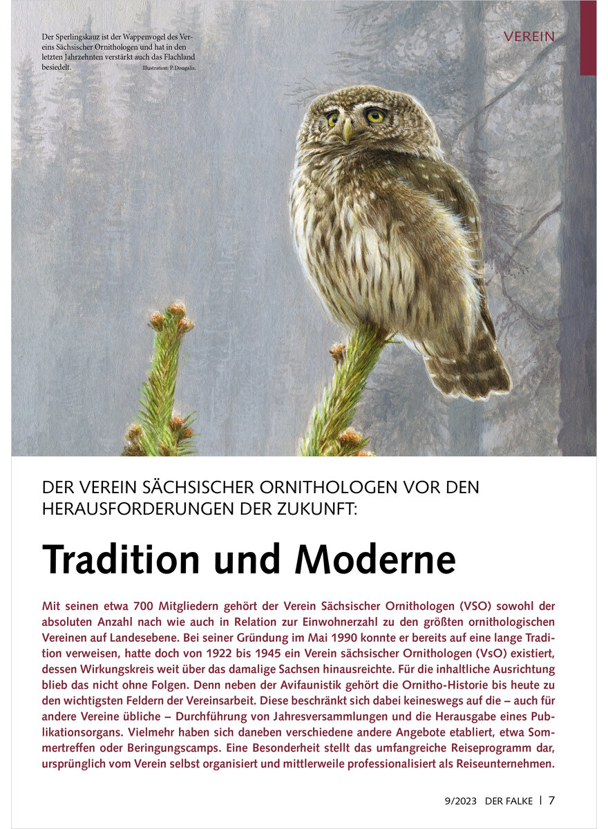 VEREIN SCHSISCHER ORNITHOLOGE N VOR HERAUSFORDERUNGEN DER ZUKUNFT TRADITION UND MODENE