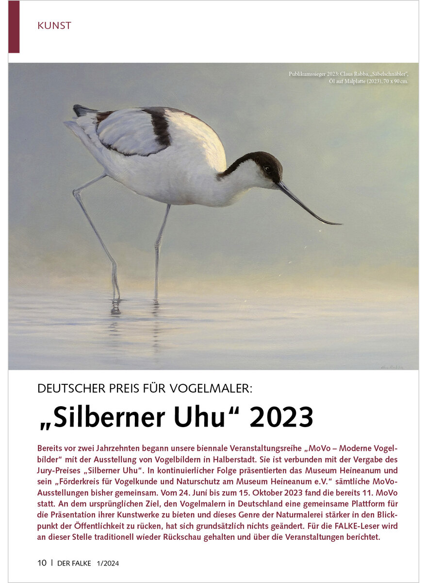 DEUTSCHER PREIS FÜR VOGELMALER SILBERNER UHU 2023