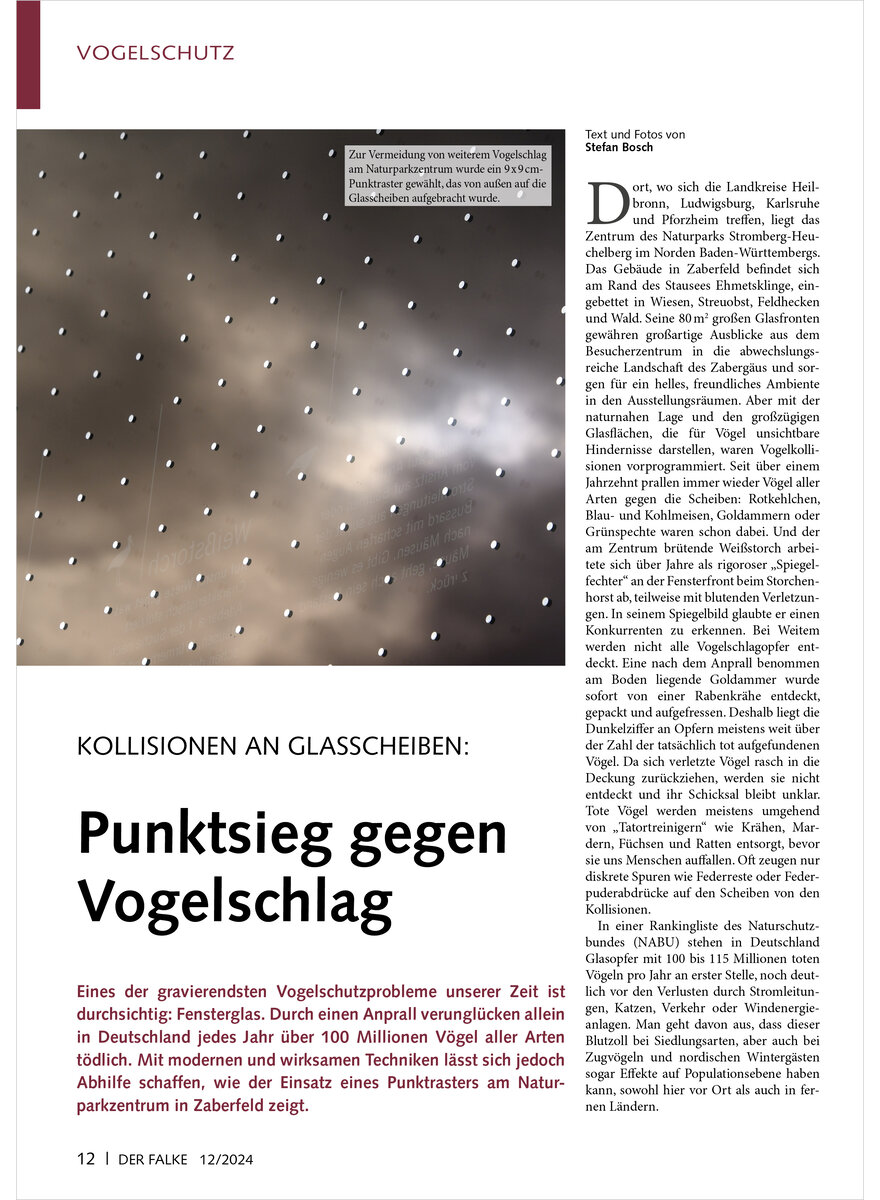 Auf diesem Bild sehen Sie das Produktbild 1 fr KOLLISIONEN AN GLASSCHEIBEN PUNKTSIEG GEGEN VOGELSCHLAG