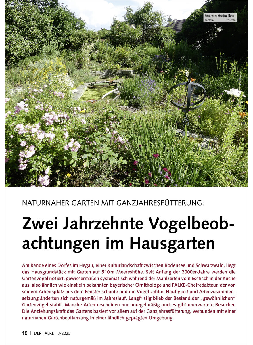 Auf diesem Bild sehen Sie das Produktbild 1 fr NATURNAHER GARTEN MIT GANZJAHR ESFTTERUNG ZWEI JAHRZEHNTE VOGELBEOBACHTUNG IM HAUSGARTEN
