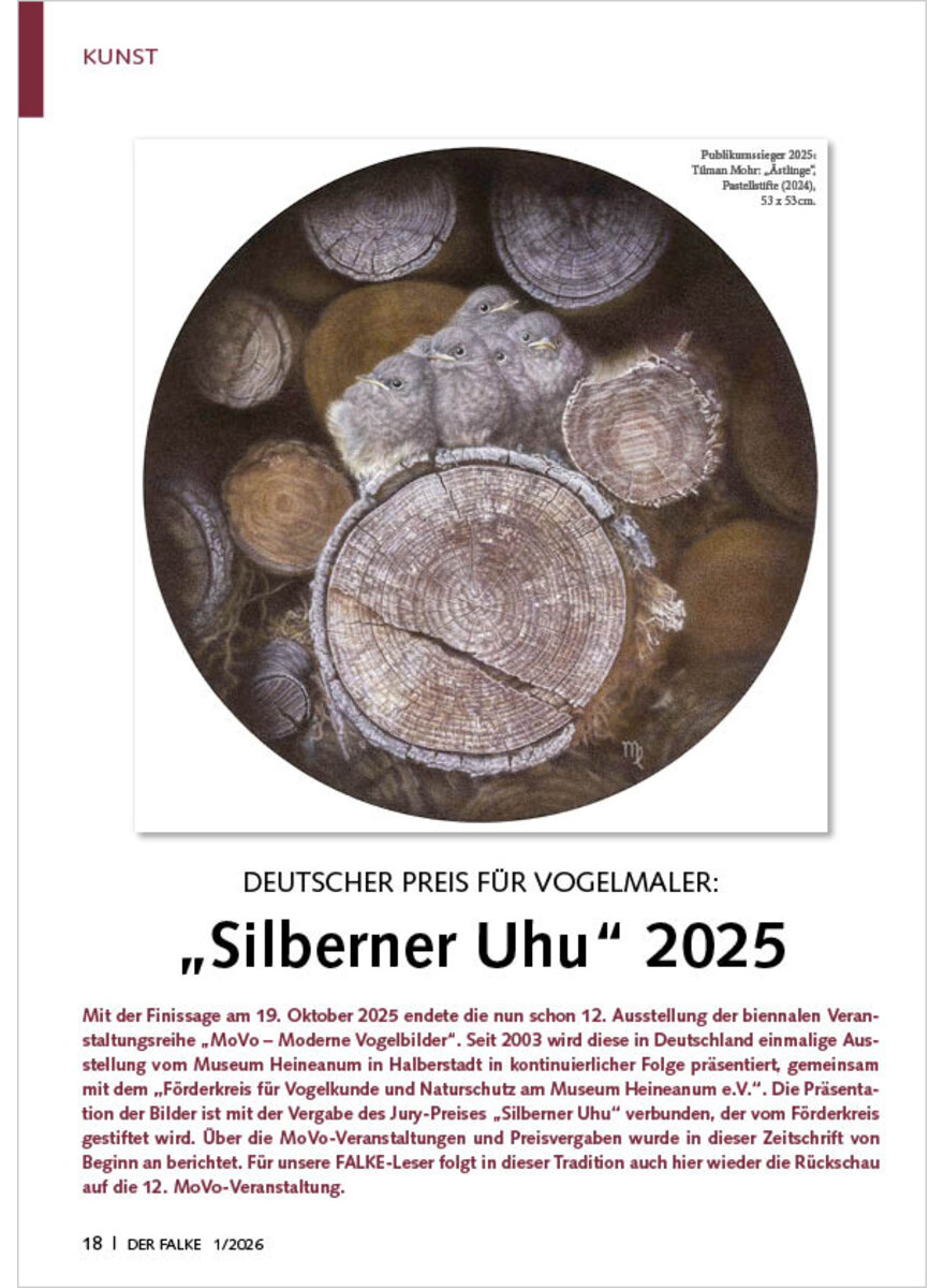 Auf diesem Bild sehen Sie das Produktbild 1 f�r DEUTSCHER PREIS F�R VOGELMALER SILBERNER UHU 2025