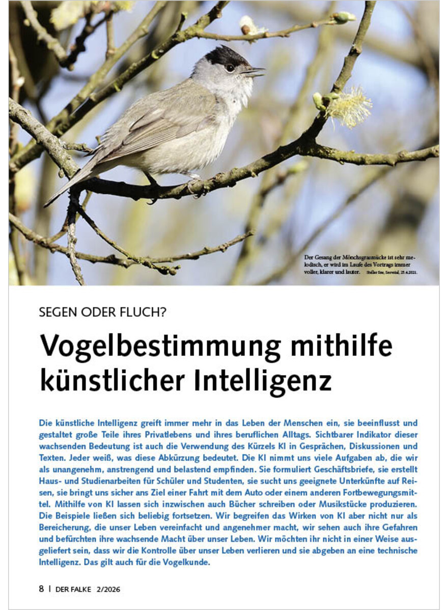 Auf diesem Bild sehen Sie das Produktbild 1 f�r SEGEN ODER FLUCH VOGELBESTIMM UNG MITHILFE K�NSTLICHER INTELLIGENZ