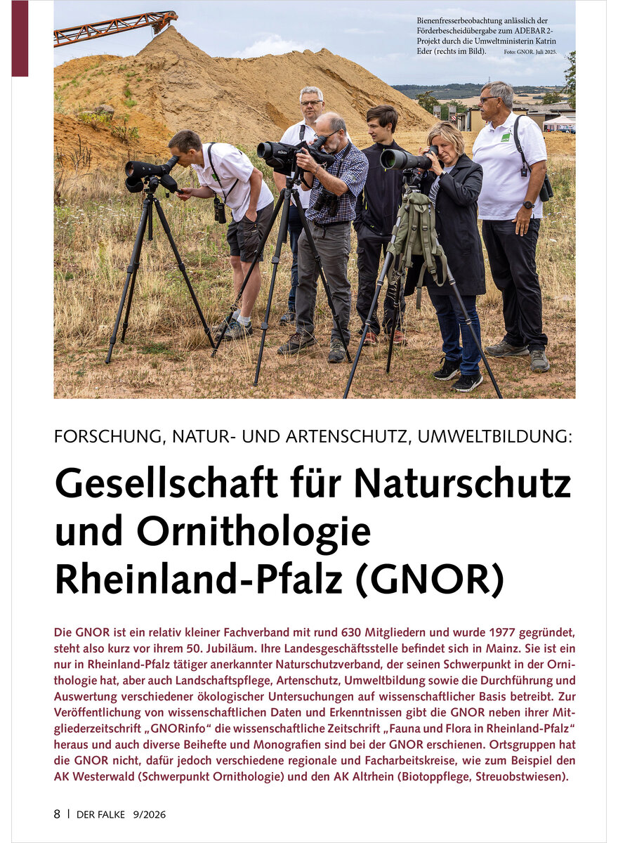 Auf diesem Bild sehen Sie das Produktbild 1 f�r GESELLSCHAFT F�R NATURSCHUTZ UND ORNITHOLOGIE IN RHEINLAND- PFALZ (GNOR)