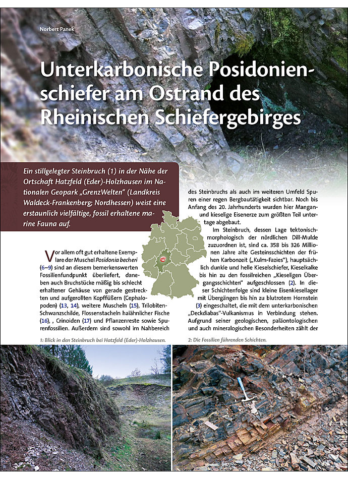 Auf diesem Bild sehen Sie das Produktbild 1 fr UNTERKARBONISCHE POSIDONIEN SCHIEFER AM OSTRAND DES RHEINISCHEN SCHIEFERGEBIRGES