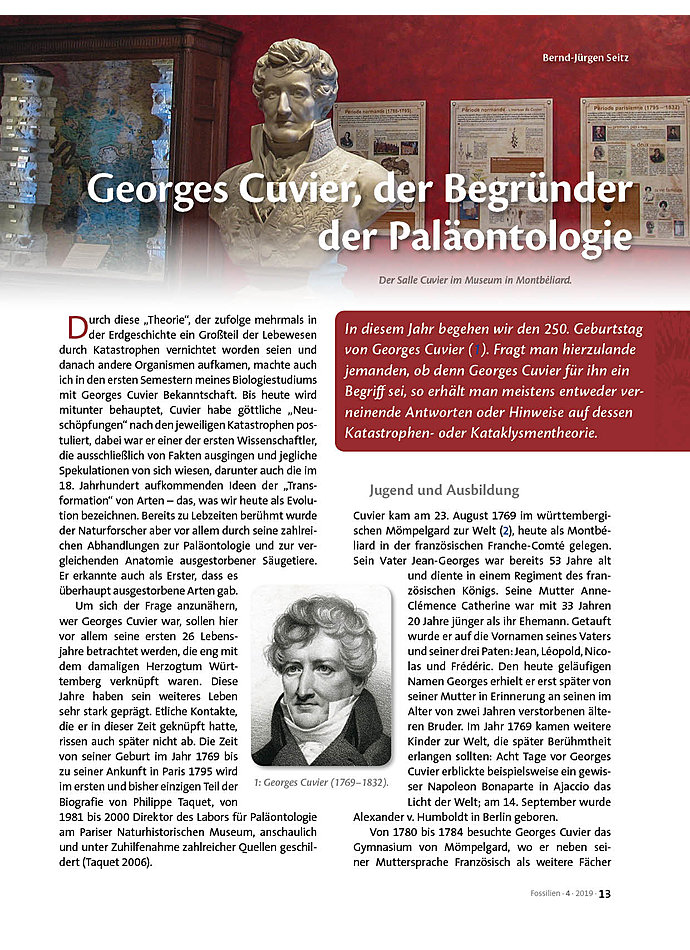 GEORGES CUVIER, DER MITBEGRNDER DER PALONTOLOGIE