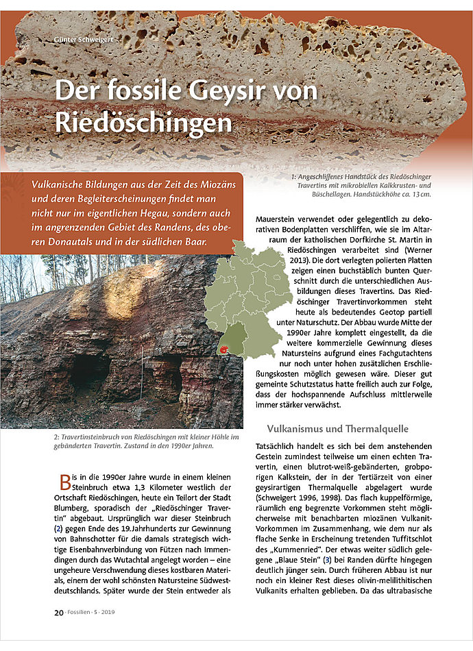 DER FOSSILE GEYSIR VON RIEDSCHINGEN