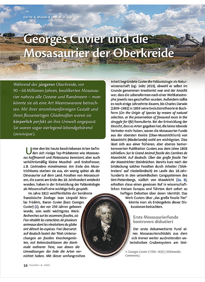 GEORGES CUVIER UND DIE MOSASAURIER DER OBERKREIDE