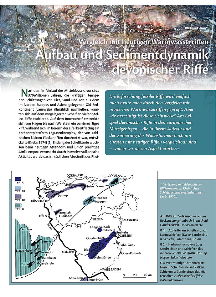 VERGLEICH MIT HEUTIGEN WARMWAS SERRIFFEN. AUFBAU UND SEDIMENT DYNAMIK DEVONISCHER RIFFE