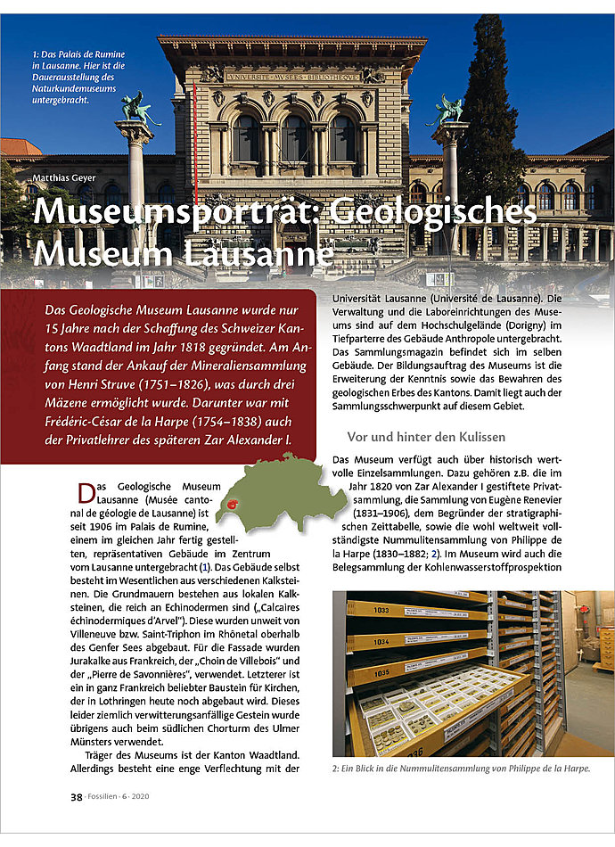 MUSEUMSPORTRÄT: GEOLOGISCHES MUSEUM LAUSANNE