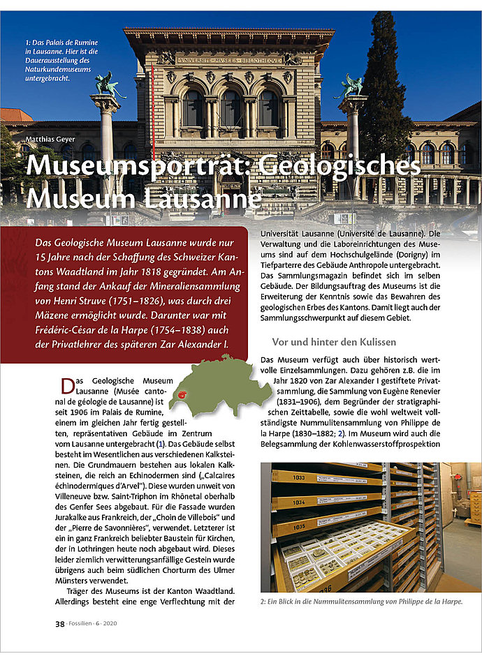 MUSEUMSPORTRT: GEOLOGISCHES MUSEUM LAUSANNE