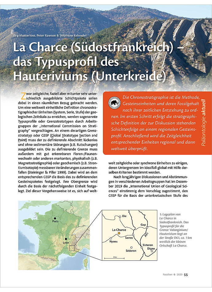 LA CHARCE (SDOSTFRANKREICH) -  DAS TYPUSPROFIL DES HAUTERIVIUMS (UNTERKREIDE)