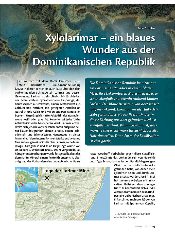 Auf diesem Bild sehen Sie das Produktbild 1 fr XYLOLARIMAR - EIN BLAUES WUNDER AUS DER DOMINIKANISCHEN REPUBLIK