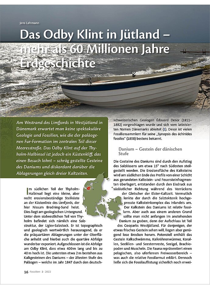 Auf diesem Bild sehen Sie das Produktbild 1 fr DAS ODBY KLINT IN JTLAND - MEHR ALS 60 MILLIONEN JAHRE ERDGESCHICHTE