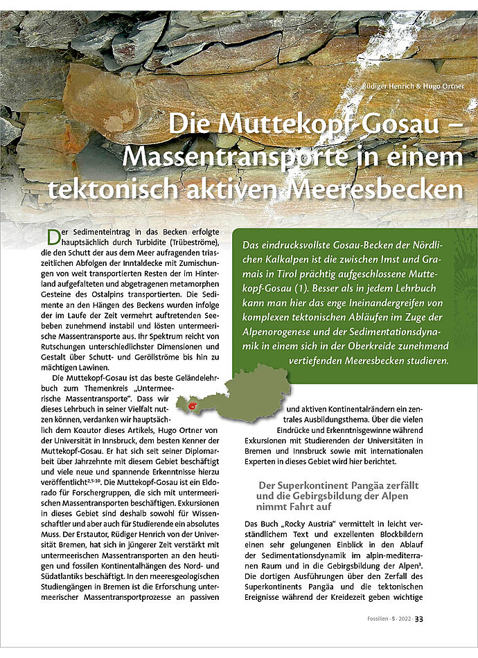 Auf diesem Bild sehen Sie das Produktbild 1 fr DIE MUTTEKOPF-GOSAU - MASSENTR ANSPORTE IN EINEM TEKTONISCH AKTIVEN MEERESBECKEN