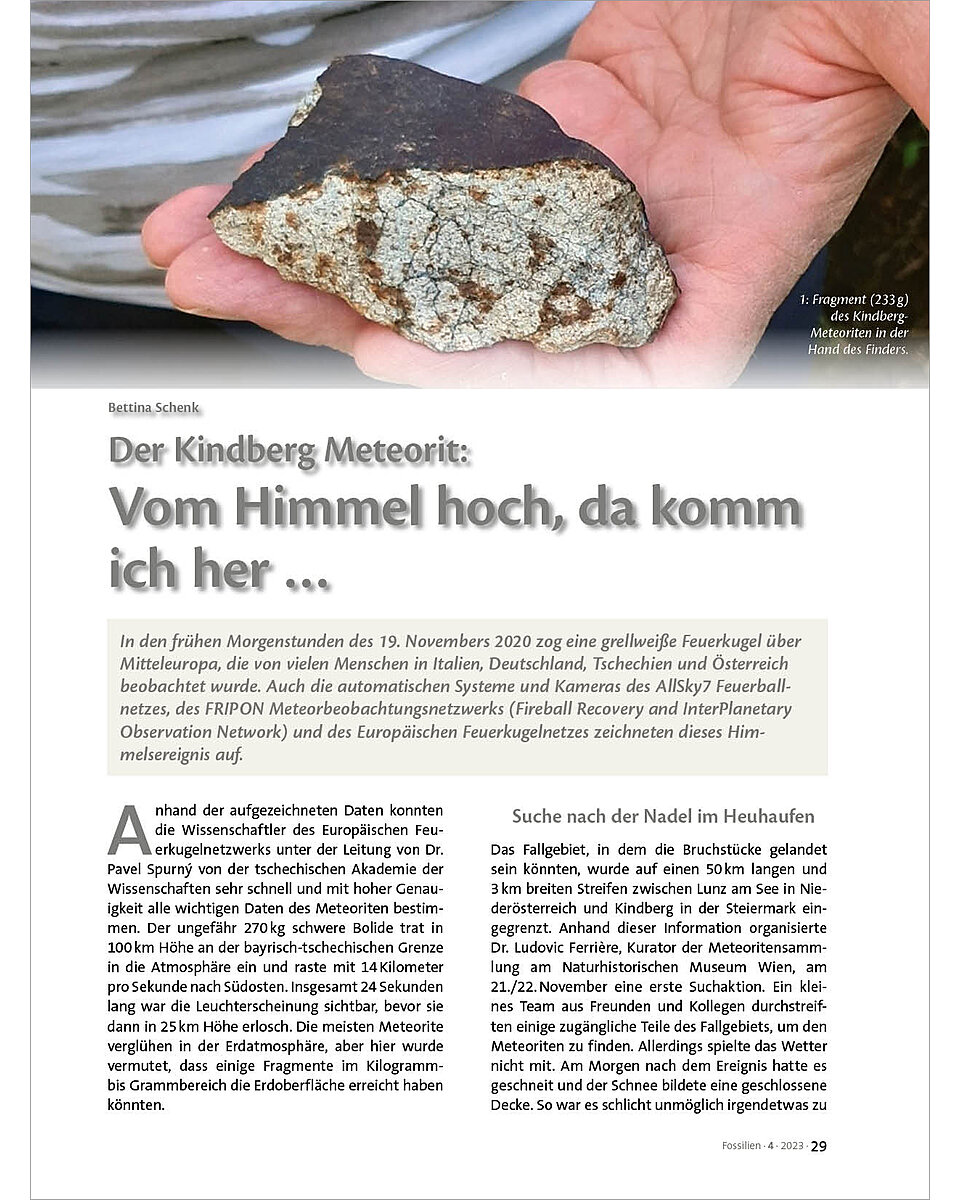 DER KINDBERG METEORIT: VOM HIMMEL HOCH, DA KOMM ICH HER...