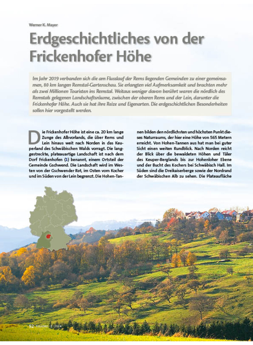 Auf diesem Bild sehen Sie das Produktbild 1 fr ERDGESCHICHTLICHES VON DER FRICKENHOFER HHE