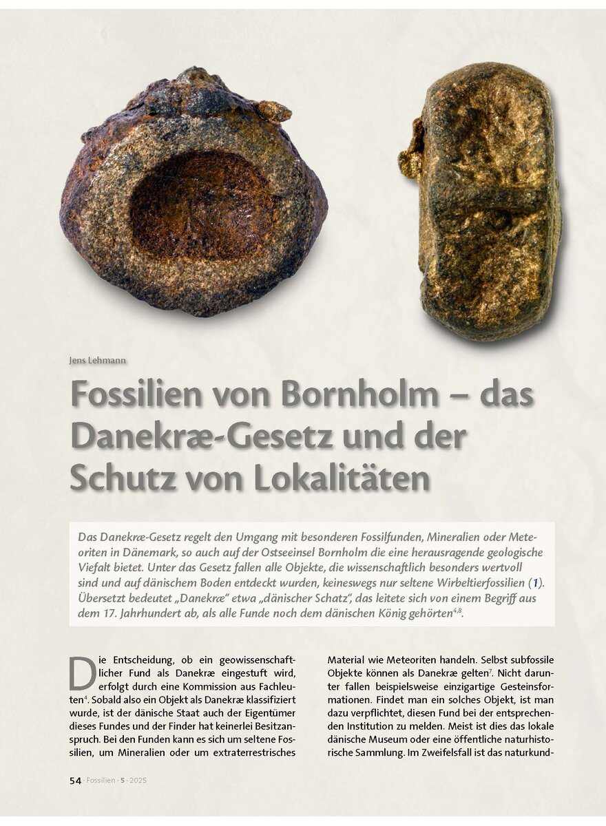 Auf diesem Bild sehen Sie das Produktbild 1 fr FOSSILIEN VON BORNHOLM - DAS DANEKR-GESETZ UND DER SCHUTZ VON LOKALITTEN