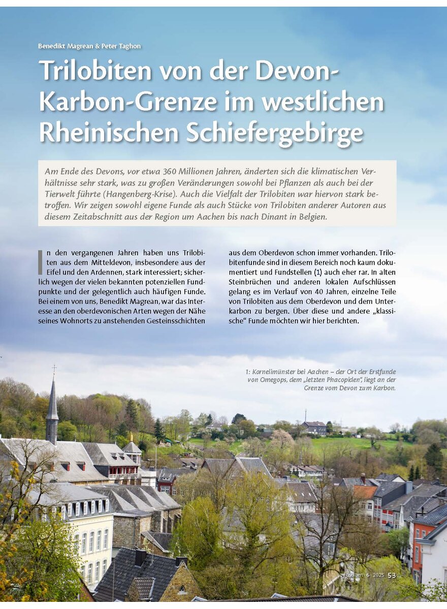 Auf diesem Bild sehen Sie das Produktbild 1 fr TRILOBITEN VON DER DEVON-KAR- BON-GRENZE IM WESTLICHEN RHEI- NISCHEN SCHIEFERGEBIRGE