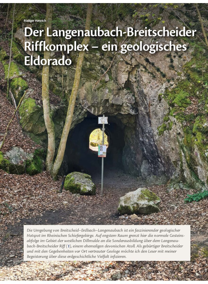 Auf diesem Bild sehen Sie das Produktbild 1 f�r DER LANGENAUBACH-BREITSCHEIDER RIFFKOMPLEX - EIN GEOLOGISCHES ELDORADO