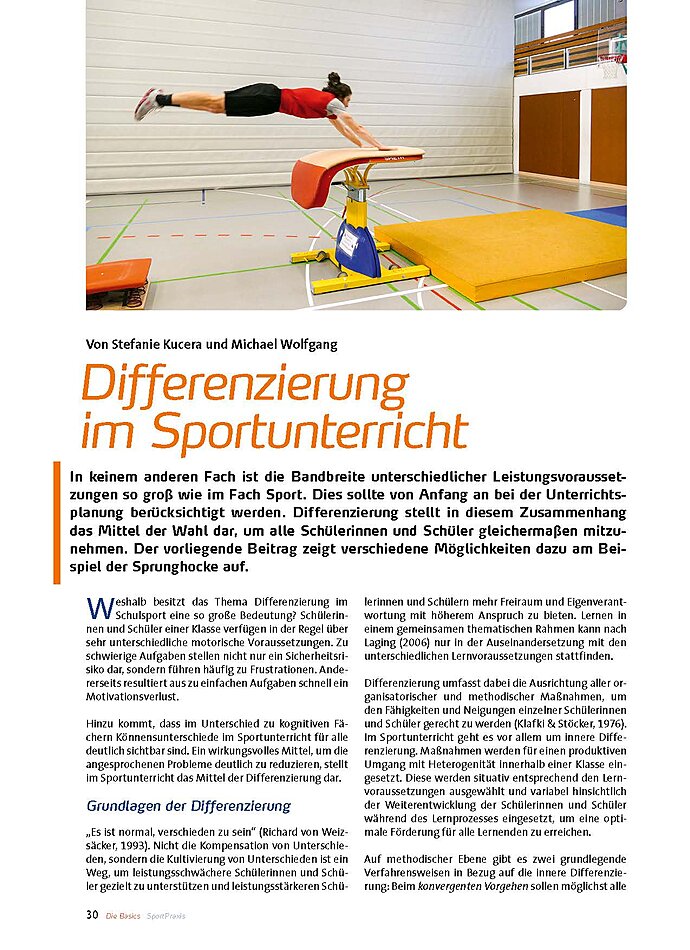 DIFFERENZIERUNG IM SPORT- UNTERRICHT