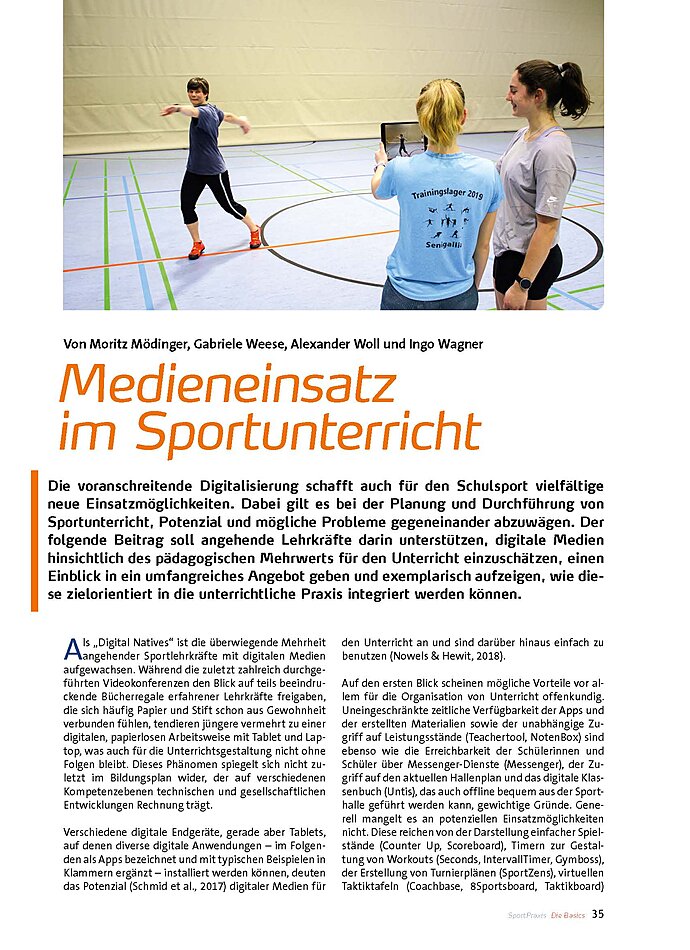 MEDIENEINSATZ IM SPORT- UNTERRICHT