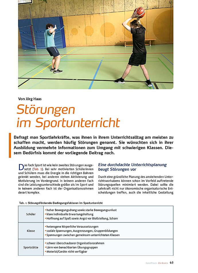 STRUNGEN IM SPORTUNTERRICHT