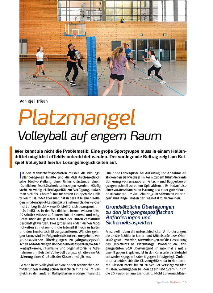 PLATZMANGEL VOLLEYBALL AUF ENGEM RAUM