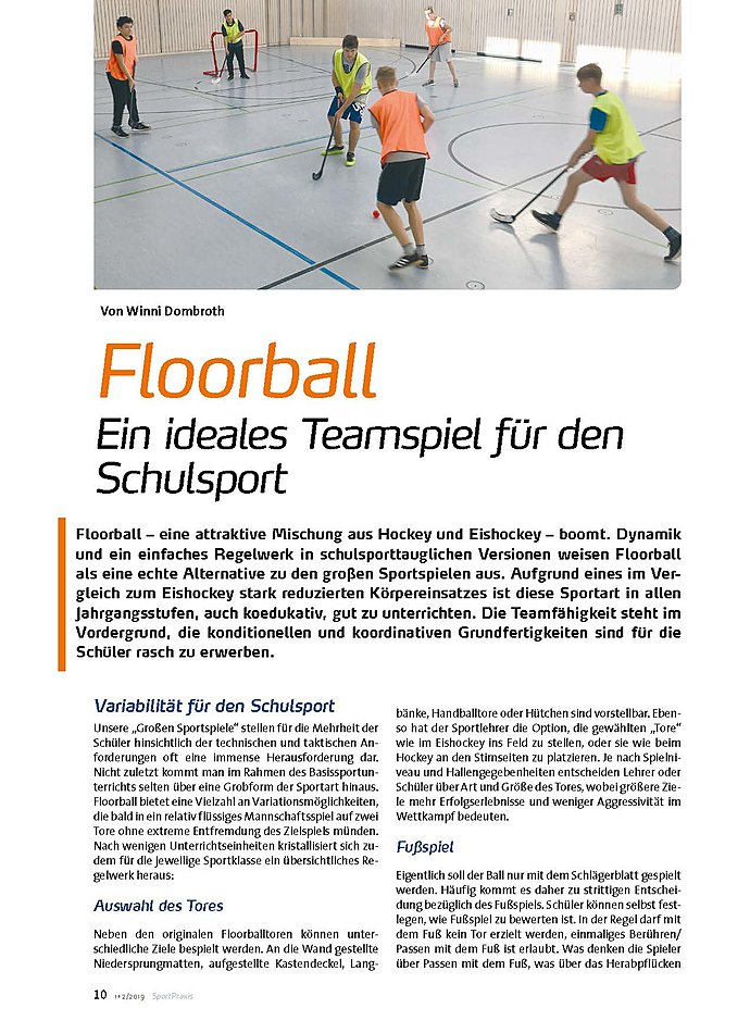 FLOORBALL: EIN IDEALES TEAMSPIEL FR DEN SCHULSPORT