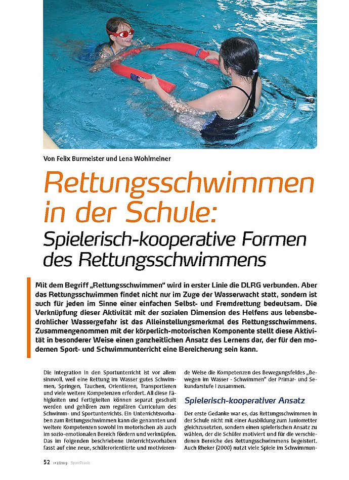 Auf diesem Bild sehen Sie das Produktbild 1 fr RETTUNGSSCHWIMMEN IN DER SCHULE