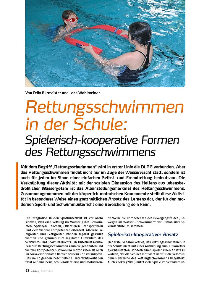 RETTUNGSSCHWIMMEN IN DER SCHULE