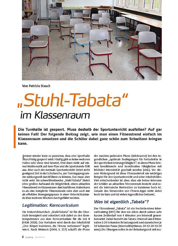 STUHL-TABATA IM KLASSENRAUM