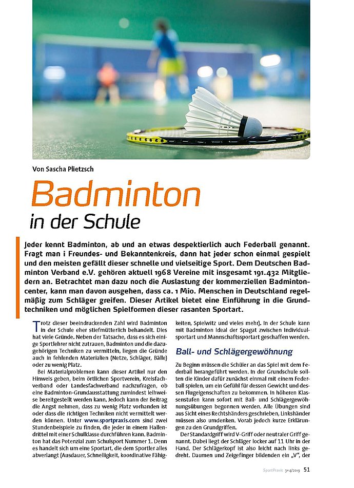 BADMINTON IN DER SCHULE