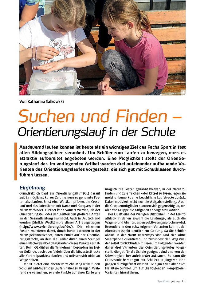 SUCHEN UND FINDEN ORIENTIERUNGSLAUF IN DER SCHULE