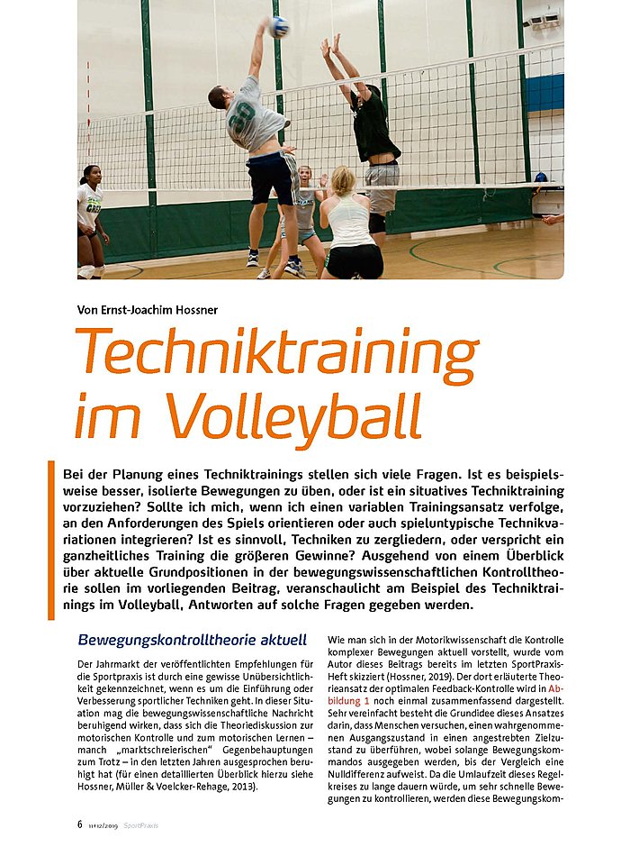 TECHNIKTRAINING IM VOLLEYBALL