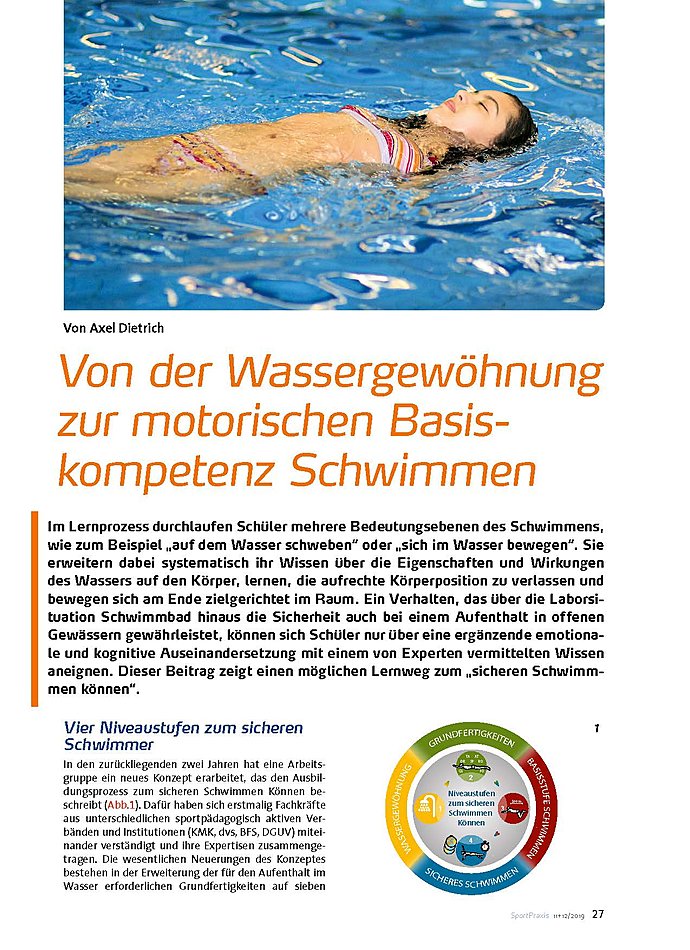 VON DER WASSERGEWHNUNG ZUR MOTORISCHEN BASISKOMPETENZ SCHWIMMEN