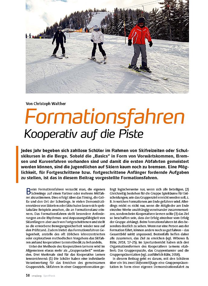 FORMATIONSFAHREN: KOOPERATIV AUF DIE PISTE