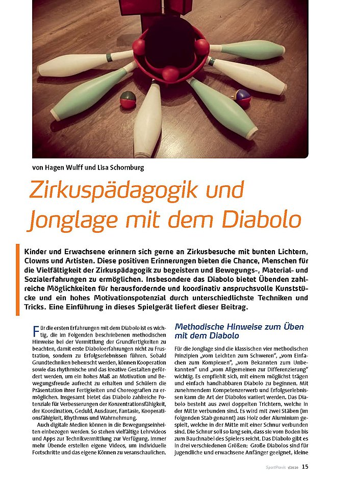 ZIRKUSPDAGOGIK UND JONGLAGE MIT DEM DIABOLO