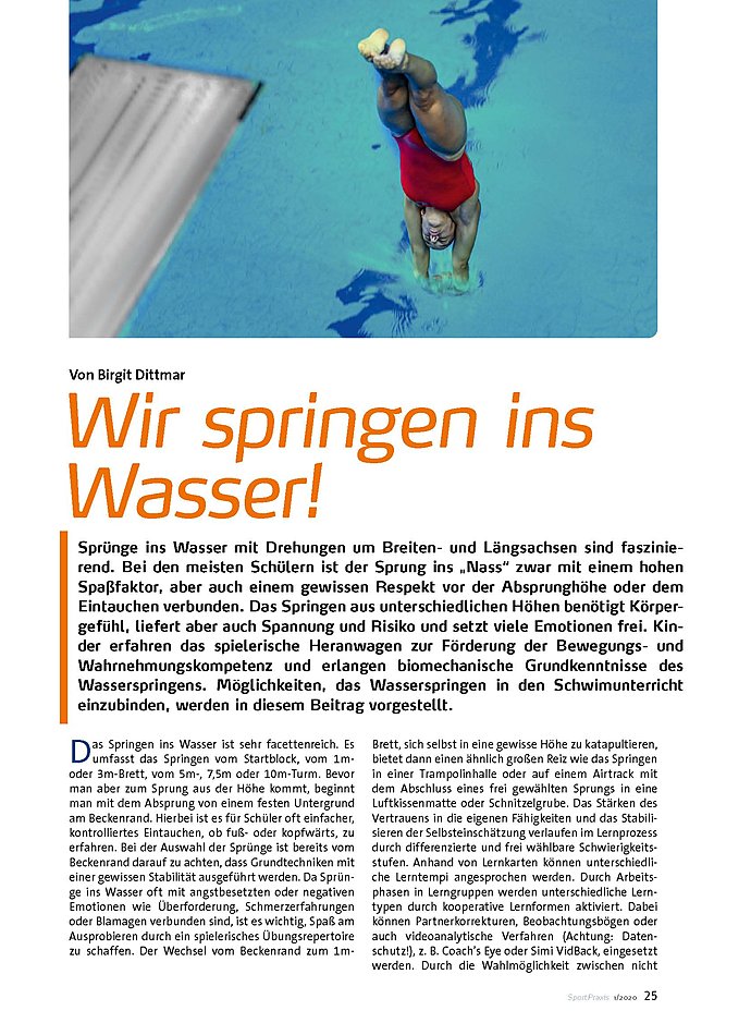 WIR SPRINGEN INS WASSER!