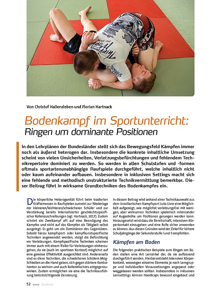 BODENKAMPF IM SPORTUNTERRICHT: RINGEN UM DOMINANTE POSITIONEN