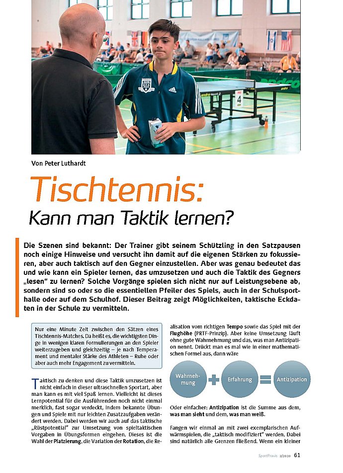 Auf diesem Bild sehen Sie das Produktbild 1 fr TISCHTENNIS: KANN MAN TAKTIK LERNEN?