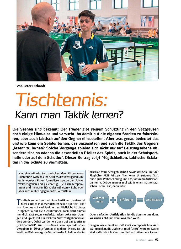 TISCHTENNIS: KANN MAN TAKTIK LERNEN?