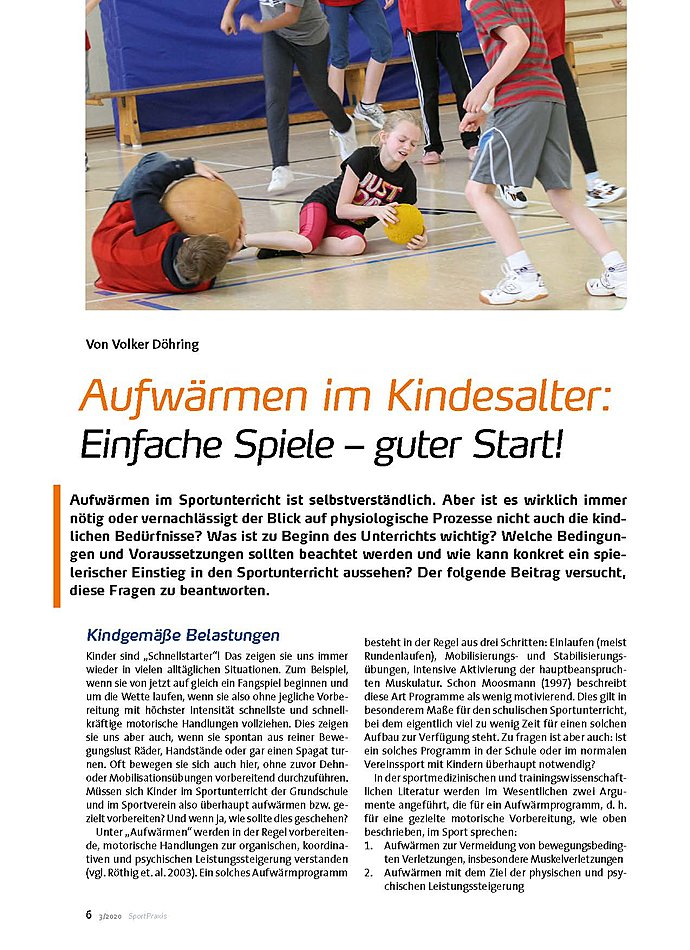 AUFWRMEN IM KINDESALTER EINFACHE SPIELE - GUTER START!