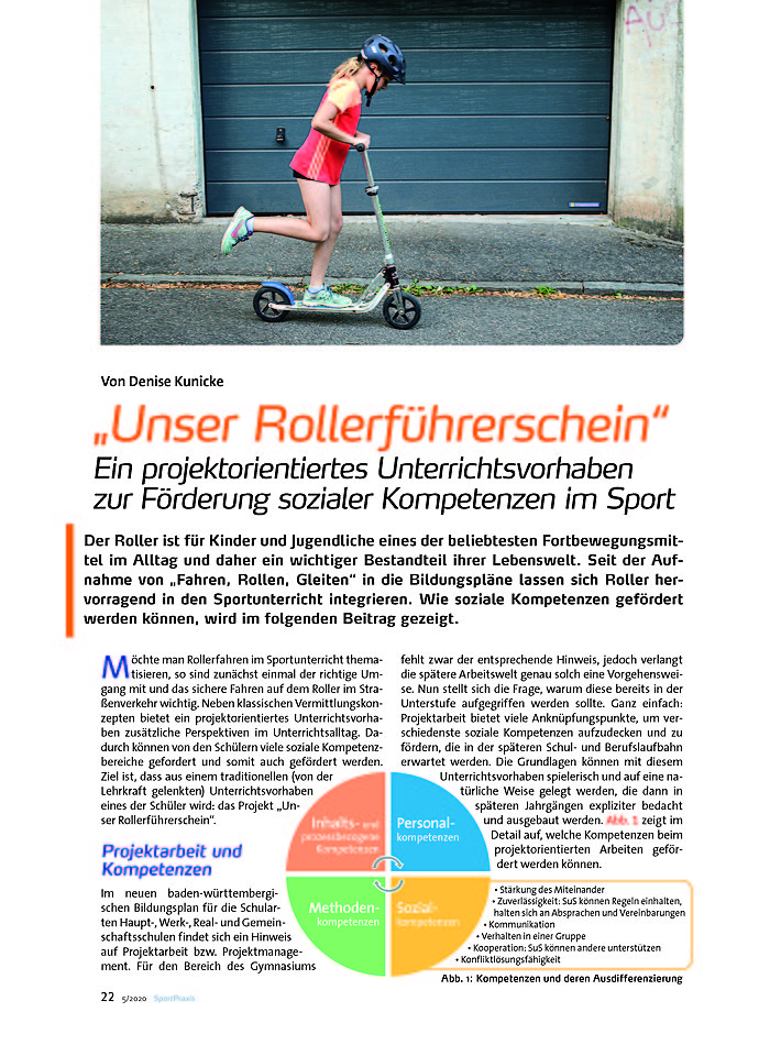 UNSER ROLLERFHRERSCHEIN EIN PROJEKTORIENTIERTES UNTER- RICHTSVORHABEN ZUR FRDERUNG