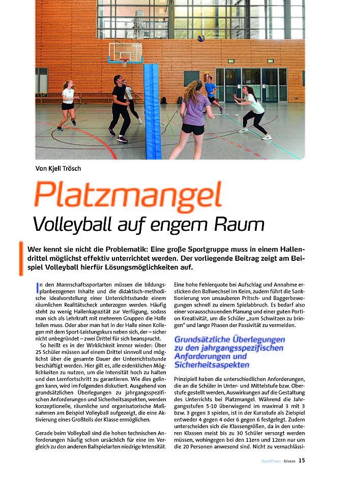 PLATZMANGEL VOLLEYBALL AUF ENGEM RAUM