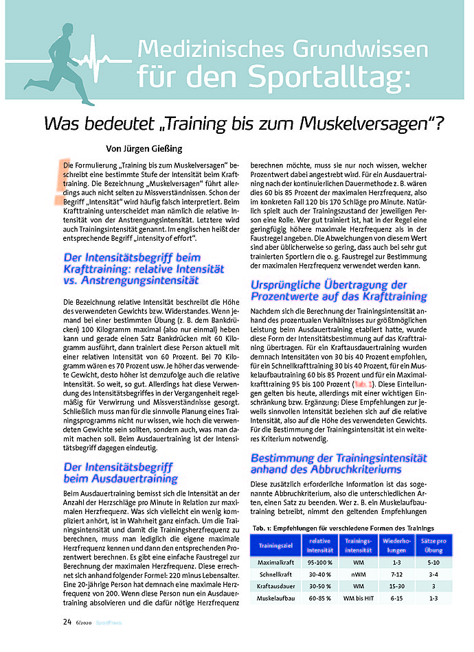 Auf diesem Bild sehen Sie das Produktbild 1 fr MEDIZINISCHES GRUNDWISSEN WAS BEDEUTET TRAINING BIS ZUM MUSKELVERSAGEN?