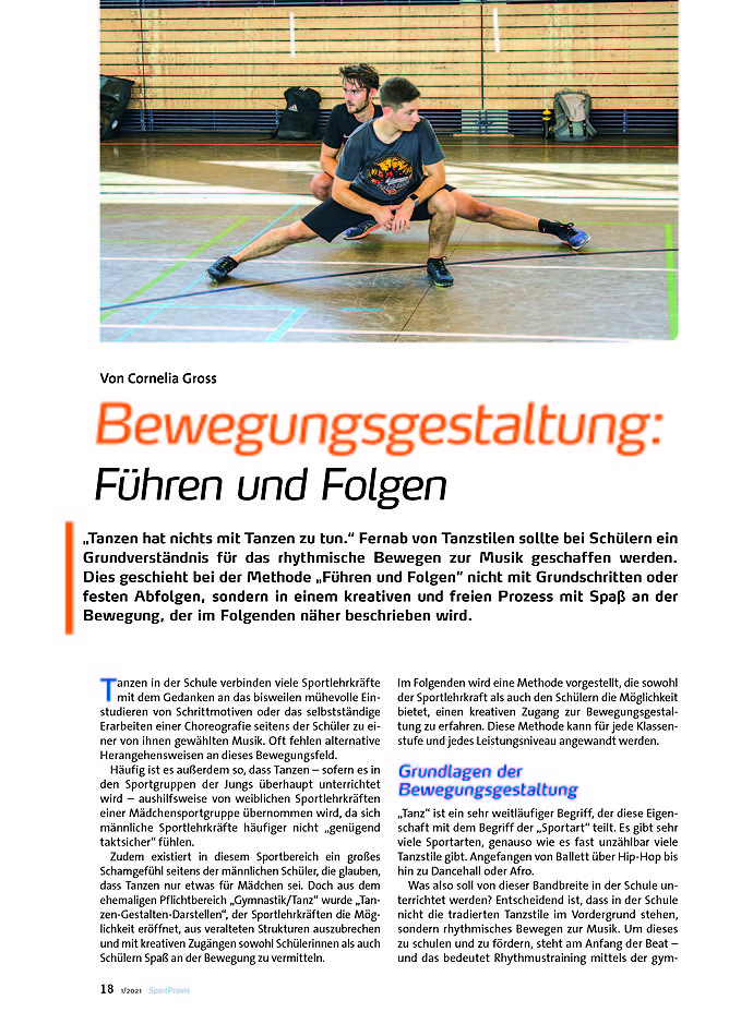 BEWEGUNGSGESTALTUNG FHREN UND fOLGEN