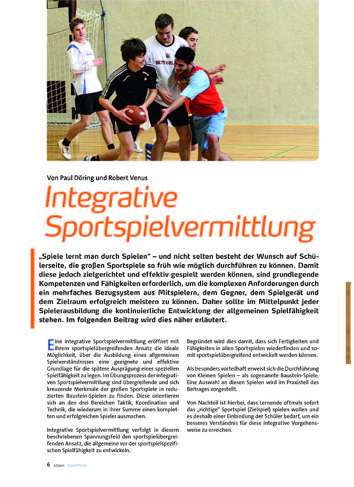 Auf diesem Bild sehen Sie das Produktbild 1 fr INTEGRATIVE SPORTSPIELVERMITT- LUNG
